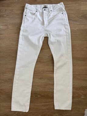 Citizens of Humanity Corey Slouchy Slim Jeans White 24 100% Cotton Button Fly